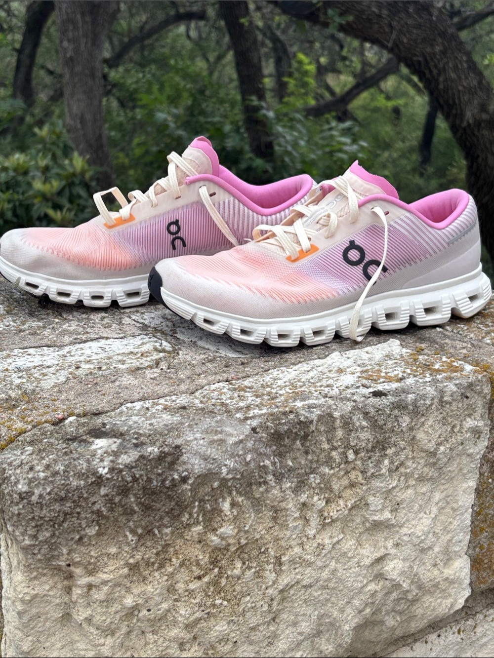 Women's On Running Cloud 6 Push Pink/Orange Cloud OC Sneakers - Picture 5 of 9